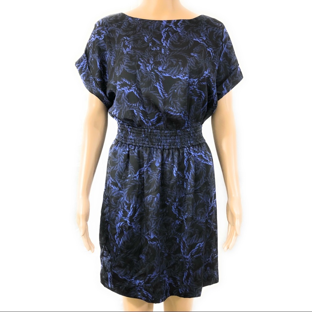 BCBGeneration Dress Medium Purple Black Mini Flora